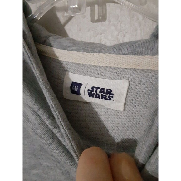 Gap Star Wars Rebel Logo With Blue Stripes Gray Hoodie Size L - Picture 5 of 11